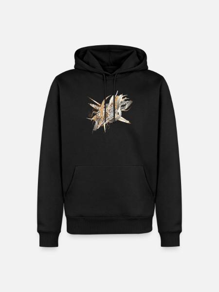 kunstnerisk filigran motiv lavet af bånd og fjer - Herre Premium økologisk hoodie - sort