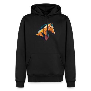 Origami Pferd - Männer Premium Bio Hoodie - Schwarz - Vorne - Nico (187cm)
