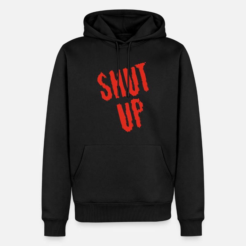 Sei still! (rot) - Männer Premium Bio Hoodie - Schwarz