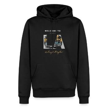 Welcome to LA by Pandido - Men’s Premium Organic Hoodie - black - Front - Nico (187cm)