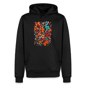 Fleurs aux noix - Sweat à capuche Premium bio Homme - noir - Devant - Nico (187cm)