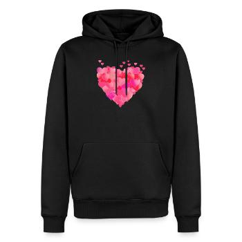 Herz der Herzen - Männer Premium Bio Hoodie - Schwarz - Vorne - Nico (187cm)