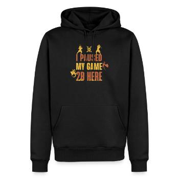 I Paused My Game 2B Here - Sweat à capuche Premium bio Homme - noir - Devant - Nico (187cm)