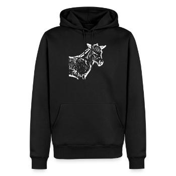 cheval blanc cheval blanc t-shirt cadeau cavalier - Sweat à capuche Premium bio Homme - noir - Devant - Nico (187cm)