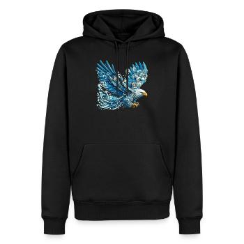 Eagle - Men’s Premium Organic Hoodie - black - Front - Nico (187cm)