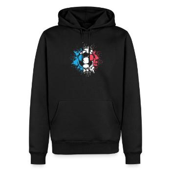 Frankreich Fußball Explosion Fußballer Logo icon - Männer Premium Bio Hoodie - Schwarz - Vorne - Nico (187cm)