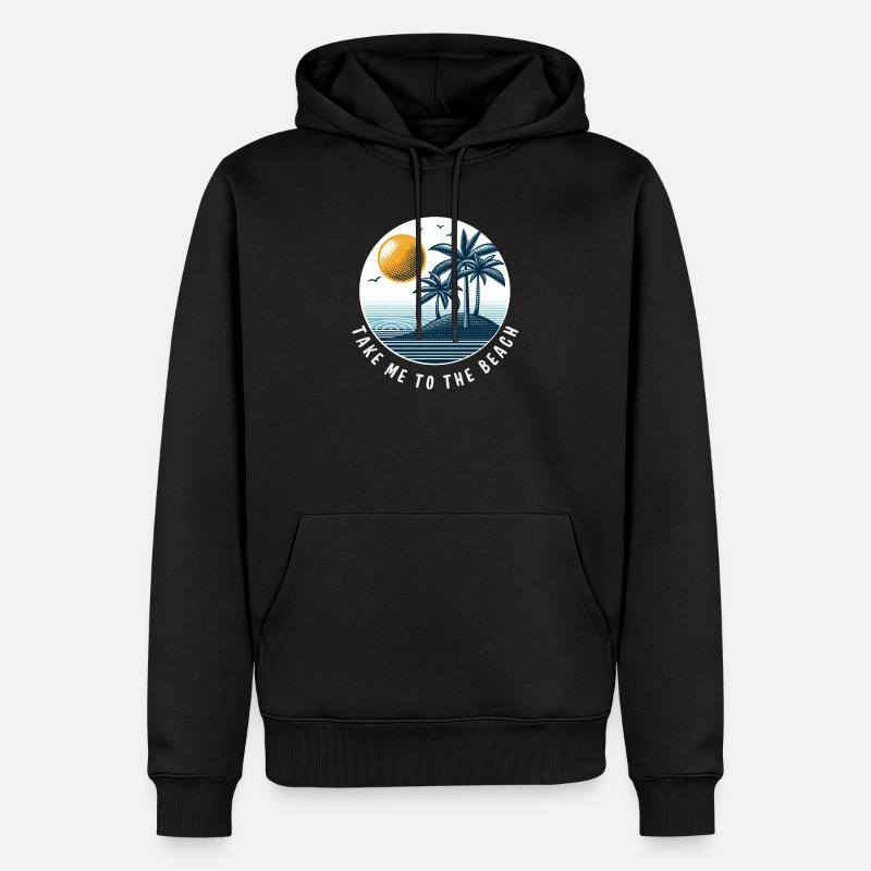 Emmenez-moi à la plage - Sweat à capuche Premium bio Homme - noir