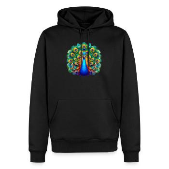 Paon - Sweat à capuche Premium bio Homme - noir - Devant - Nico (187cm)