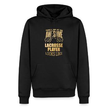 Lacrosse Lacrosse Lacrosse - Männer Premium Bio Hoodie - Schwarz - Vorne - Nico (187cm)