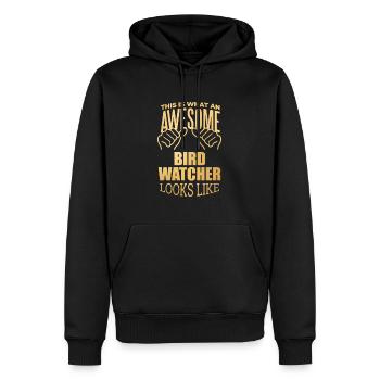 Vogelbeobachtung - Männer Premium Bio Hoodie - Schwarz - Vorne - Nico (187cm)
