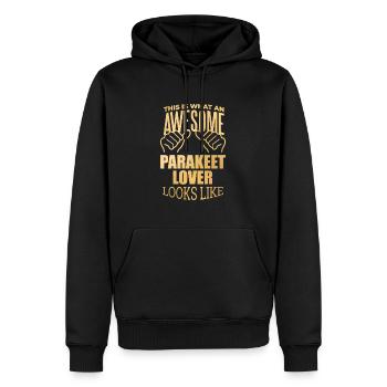 perruche - Sweat à capuche Premium bio Homme - noir - Devant - Nico (187cm)