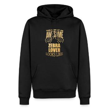 Zebra - Männer Premium Bio Hoodie - Schwarz - Vorne - Nico (187cm)