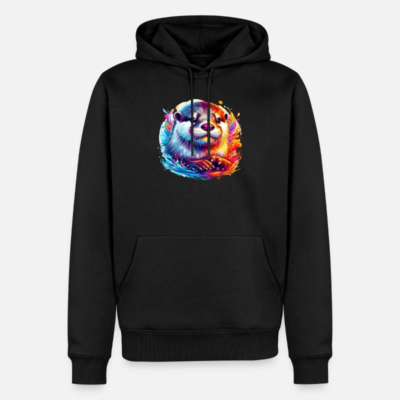 Loutre - Sweat à capuche Premium bio Homme - noir