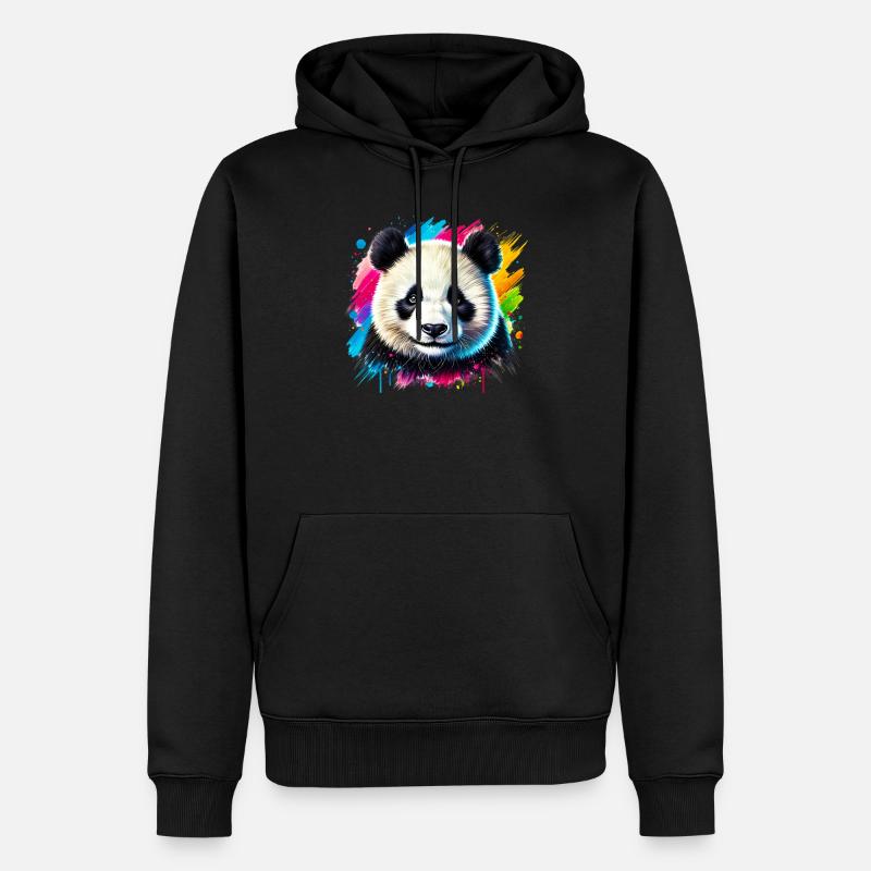 Panda - Sweat à capuche Premium bio Homme - noir
