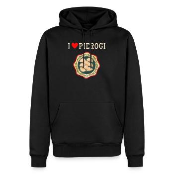 J’adore les dumplings.T-shirt pour un amateur de dumplings - Sweat à capuche Premium bio Homme - noir - Devant - Nico (187cm)
