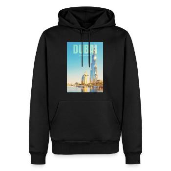 Horizon de Dubaï – Métropole du désert - Sweat à capuche Premium bio Homme - noir - Devant - Nico (187cm)