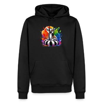 Lémurien - Sweat à capuche Premium bio Homme - noir - Devant - Nico (187cm)