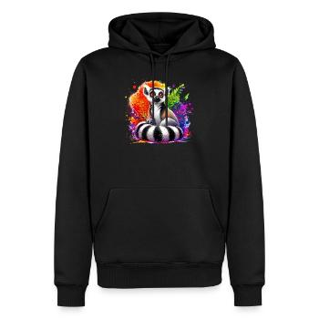 Lémurien - Sweat à capuche Premium bio Homme - noir - Devant - Nico (187cm)