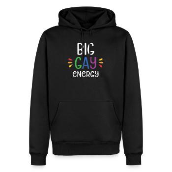 LGBTQ Pride Monat - Große schwule Energie - Männer Premium Bio Hoodie - Schwarz - Vorne - Nico (187cm)