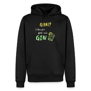 Fitnessstudio? Ich dachte, du hättest Gin gesagt – lustiges Workout-T-Shirt - Männer Premium Bio Hoodie - Schwarz - Vorne - Nico (187cm)