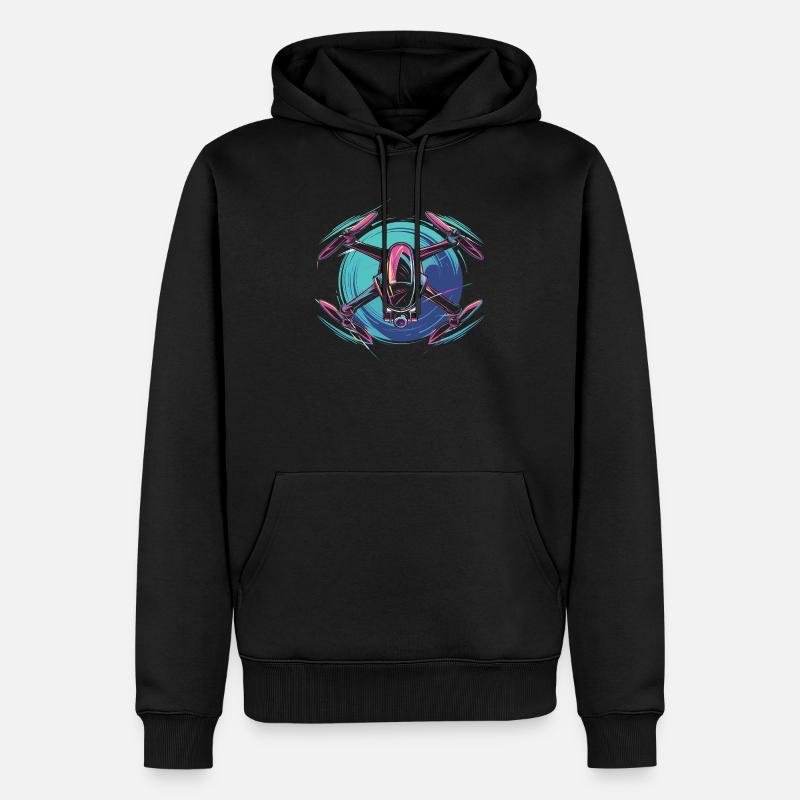 Dynamic Drone - Männer Premium Bio Hoodie - Schwarz