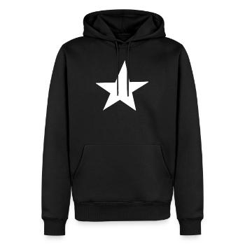 Design simple d’étoile blanche pour les vêtements - Sweat à capuche Premium bio Homme - noir - Devant - Nico (187cm)