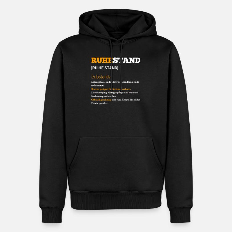 Ruhestand Lebensfreude - Männer Premium Bio Hoodie - Schwarz