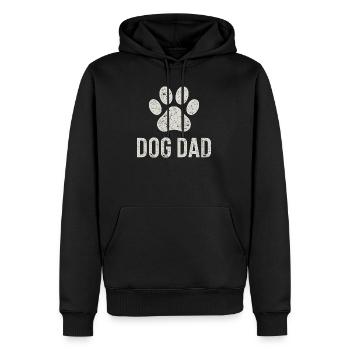 Empreinte Patte Chien Papa - Sweat à capuche Premium bio Homme - noir - Devant - Nico (187cm)