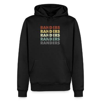Randers - Danemark - Danemark - Scandinavie - Sweat à capuche Premium bio Homme - noir - Devant - Nico (187cm)