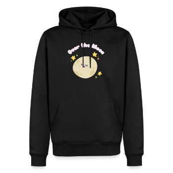 Over_the_Moon Phrasen Slang Redewendung lustig niedlichdesign - Männer Premium Bio Hoodie - Schwarz - Vorne - Nico (187cm)