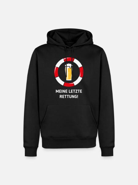 Mon dernier recours ! (Bière / Willibecher / NEG) - Sweat à capuche Premium bio Homme - noir