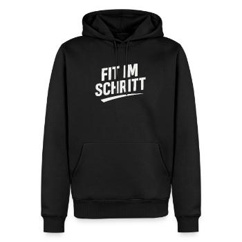 ALIMENTÉ PAR LES PROTÉINES ET LA RAGE - Sweat à capuche Premium bio Homme - noir - Devant - Nico (187cm)