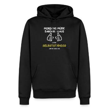 Fatigué le matin, bleu le soir, indépendant - Sweat à capuche Premium bio Homme - noir - Devant - Nico (187cm)