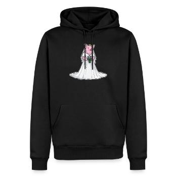 Mariage au bouquet de mariée Pig - Sweat à capuche Premium bio Homme - noir - Devant - Nico (187cm)