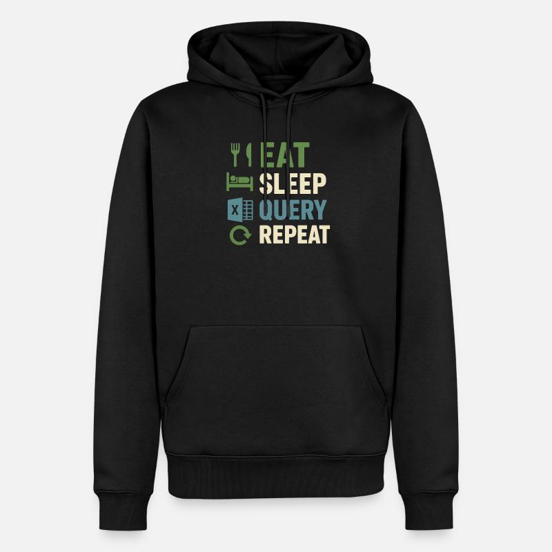 Requête Manger Sommeil Répéter - Sweat à capuche Premium bio Homme - noir