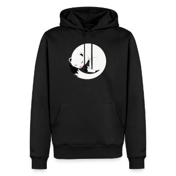 Süßer schlafender Hermelin minimalistischen Stil - Männer Premium Bio Hoodie - Schwarz - Vorne - Nico (187cm)