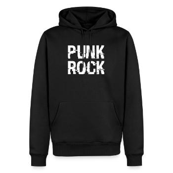 Typographie dégradée du punk rock - Sweat à capuche Premium bio Homme - noir - Devant - Nico (187cm)