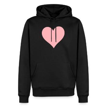Valentinstag Pink Heart, Valentinstag - Männer Premium Bio Hoodie - Schwarz - Vorne - Nico (187cm)
