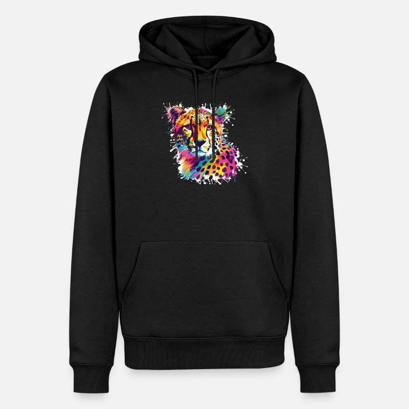 Graffiti léopard guépard - Sweat à capuche Premium bio Homme - noir
