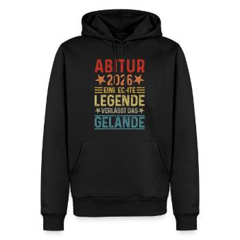 Abitur 2026 A legend leaves the grounds Abi - Men’s Premium Organic Hoodie - black - Front - Nico (187cm)