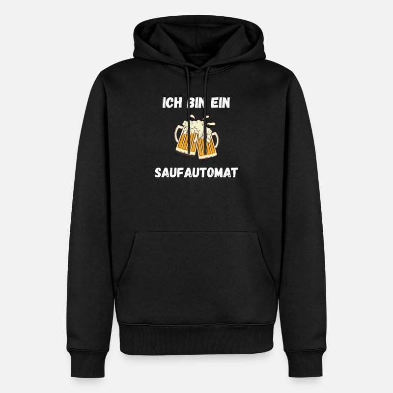 ICH bin ein Saufautomat - Männer Premium Bio Hoodie - Schwarz