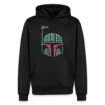 Star Wars: Mandalorian Helm Aus Schriftzügen - Männer Premium Bio Hoodie - Schwarz - Vorne - Nico (187cm)