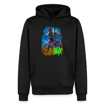 BMX - Sweat à capuche Premium bio Homme - noir - Devant - Nico (187cm)
