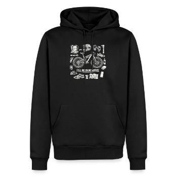I'll Be In My Office – MTB Rider Statement - Männer Premium Bio Hoodie - Schwarz - Vorne - Nico (187cm)