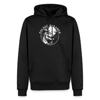 Dinosaure Pissenlit du Rêveur Paléo - Sweat à capuche Premium bio Homme - noir - Devant - Nico (187cm)