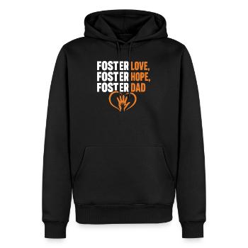 Pflegeliebe, Pflegehoffnung, Pflegevater - Männer Premium Bio Hoodie - Schwarz - Vorne - Nico (187cm)