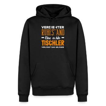 Tischler Legende Ruhestand - Männer Premium Bio Hoodie - Schwarz - Vorne - Nico (187cm)
