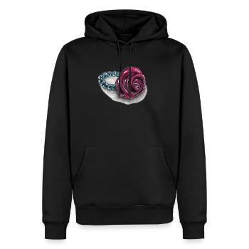 Cœur de rose avec des perles - Sweat à capuche Premium bio Homme - noir - Devant - Nico (187cm)