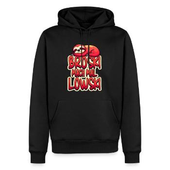 Broski Mach Mal Lowski - Männer Premium Bio Hoodie - Schwarz - Vorne - Nico (187cm)