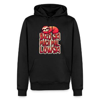 Broski Mach Mal Lowski - Männer Premium Bio Hoodie - Schwarz - Vorne - Nico (187cm)